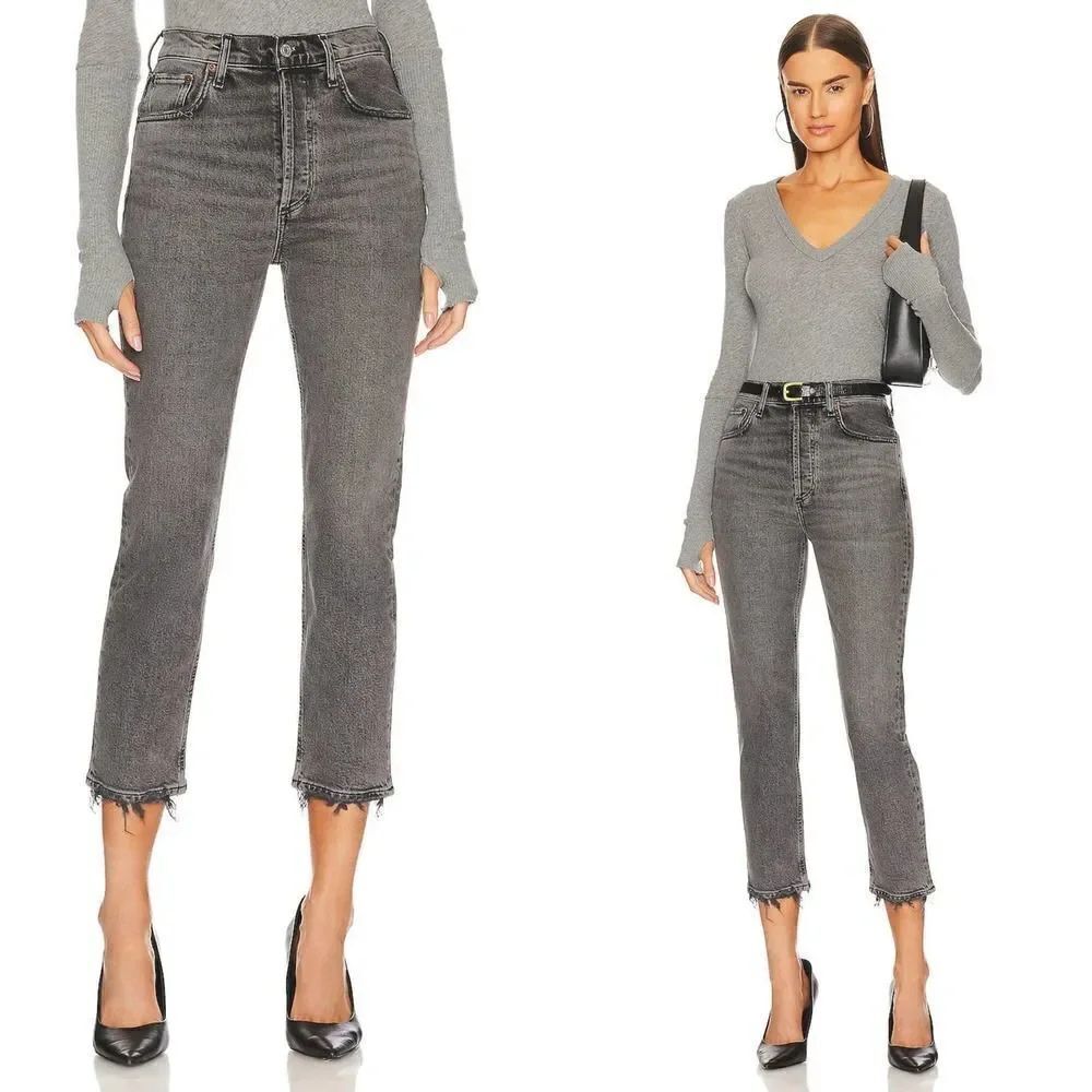 Agolde Riley High Rise Straight Crop in Century 31”
